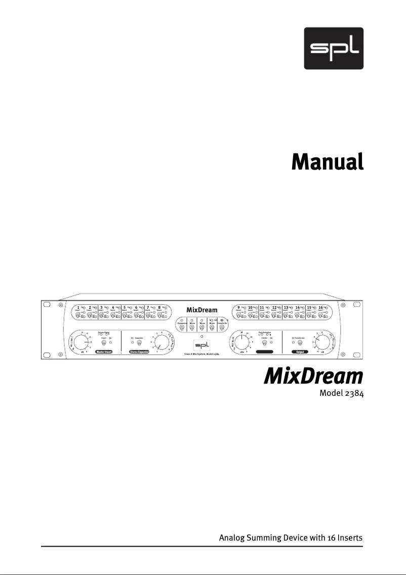 Imagen de la primera página del manual del dispositivo MixDream 2384