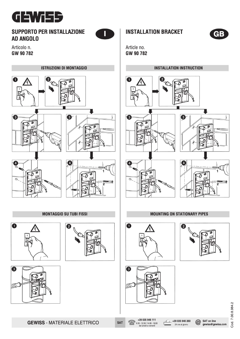 Página 1 del manual Manual de usuario Gewiss GW90782