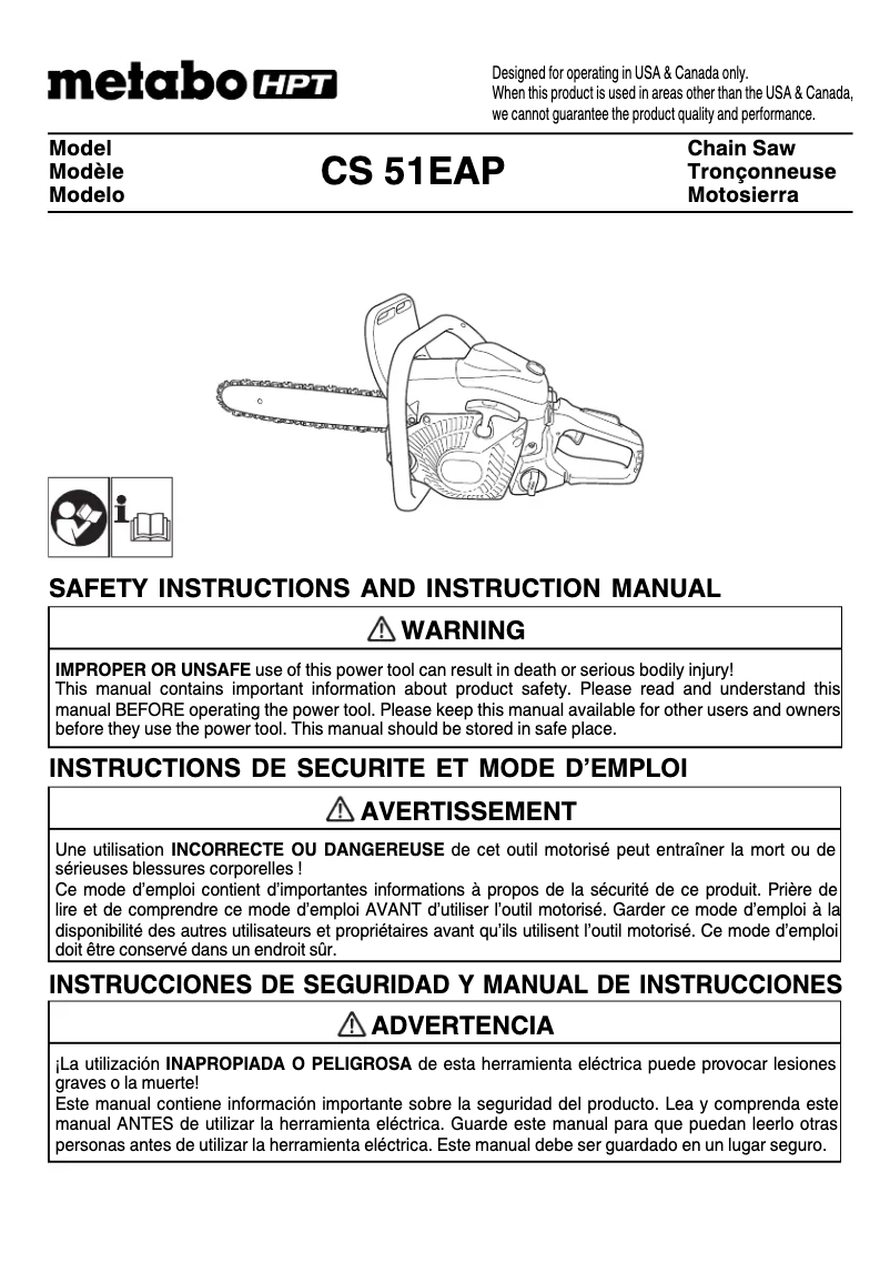 Página 1 del manual Manual de usuario HiKOKI CS51EAP