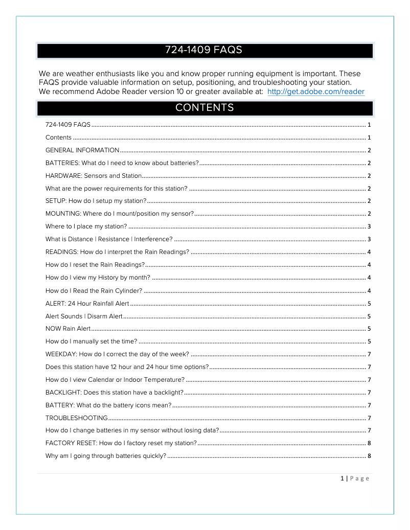 Página nº 1 - Preguntas frecuentes La Crosse Technology 724-1409