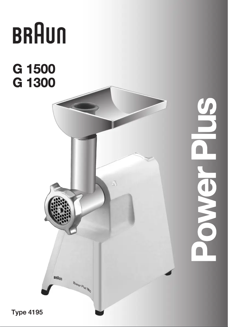 Página 1 del manual Manual de usuario Braun Multiquick 3 Fleischwolf G 1300