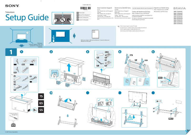 Imagen de la primera página del manual del dispositivo XBR-75X905E