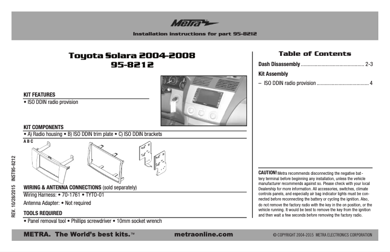 Imagen de la primera página del manual del dispositivo 95-8212