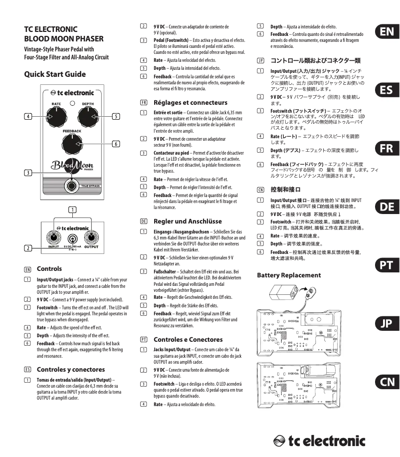 Imagen de la primera página del manual del dispositivo Blood Moon Phaser