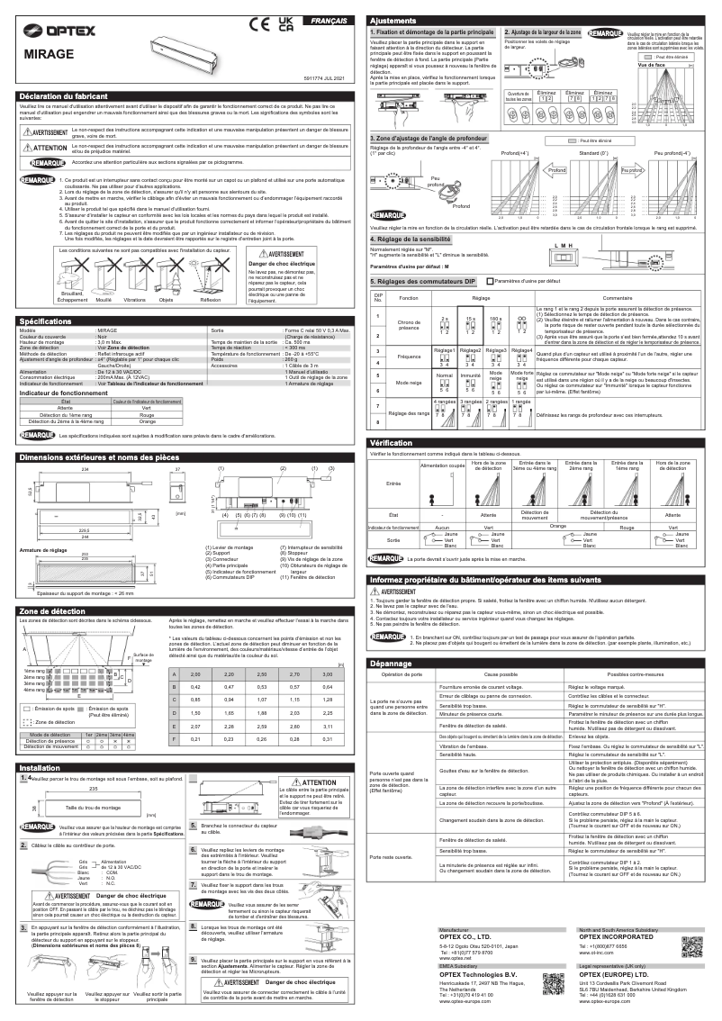Imagen de la primera página del manual del dispositivo Mirage