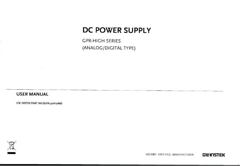 Imagen de la primera página del manual del dispositivo GPR-3510HD