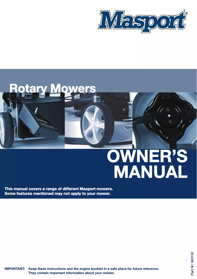 Página nº 1 - Manual de usuario Masport President Mulcher AL IC