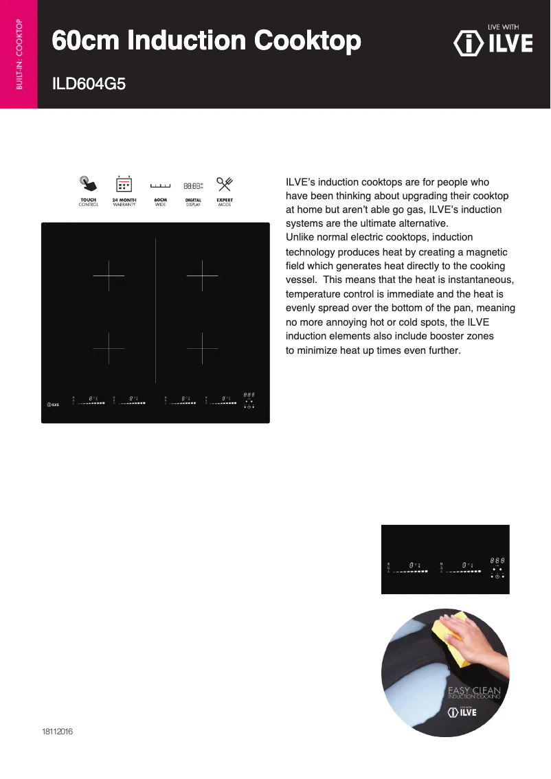 Página 1 del manual Ficha técnica Ilve ILD604G5