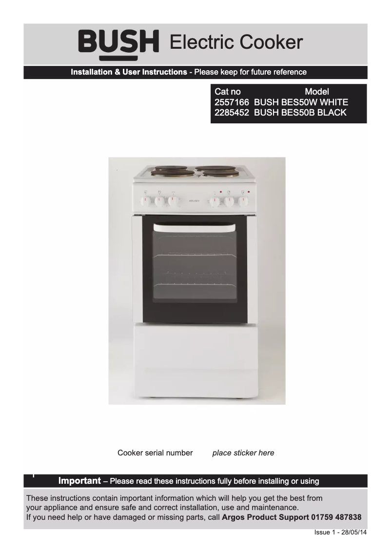 Imagen de la primera página del manual del dispositivo BES50W