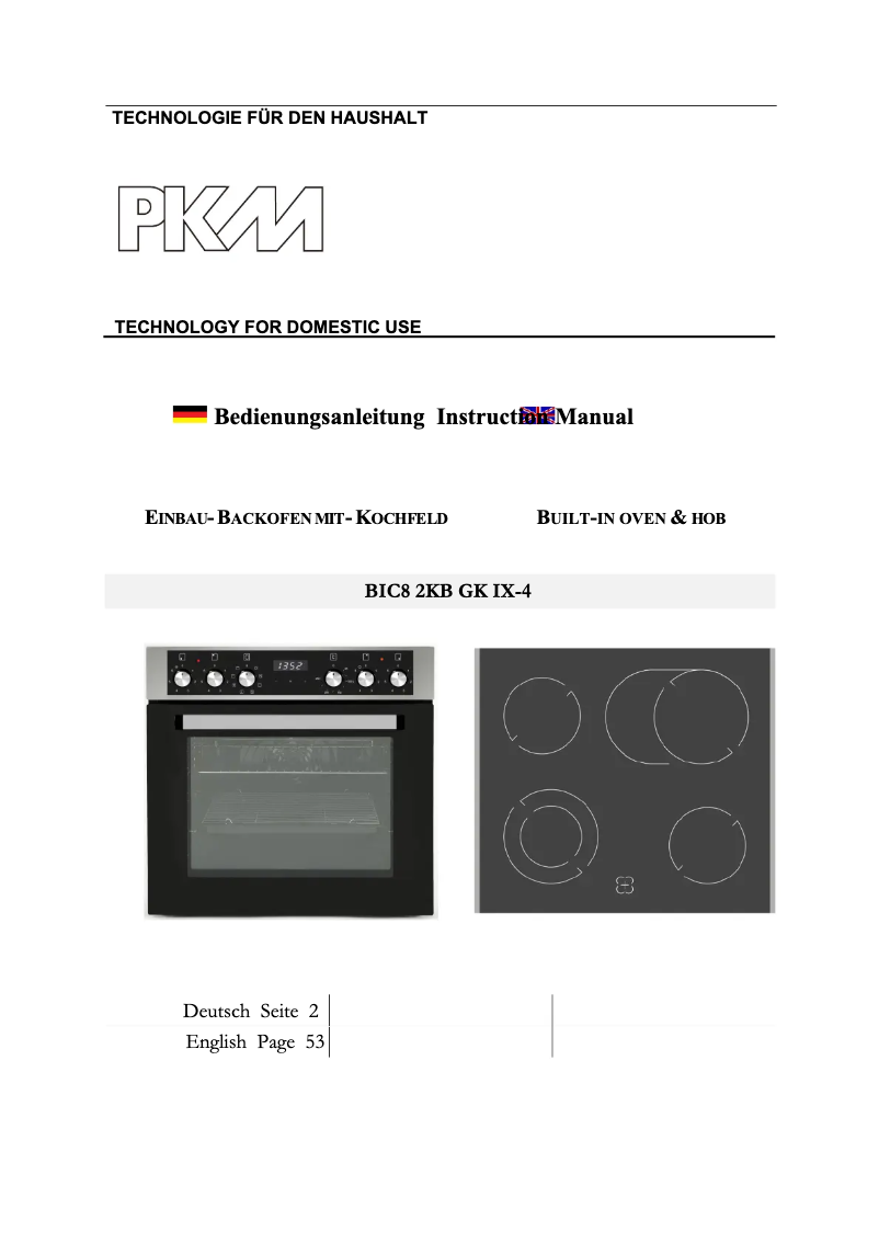 Página 1 del manual Manual de usuario PKM BIC8 2KB GK IX-4