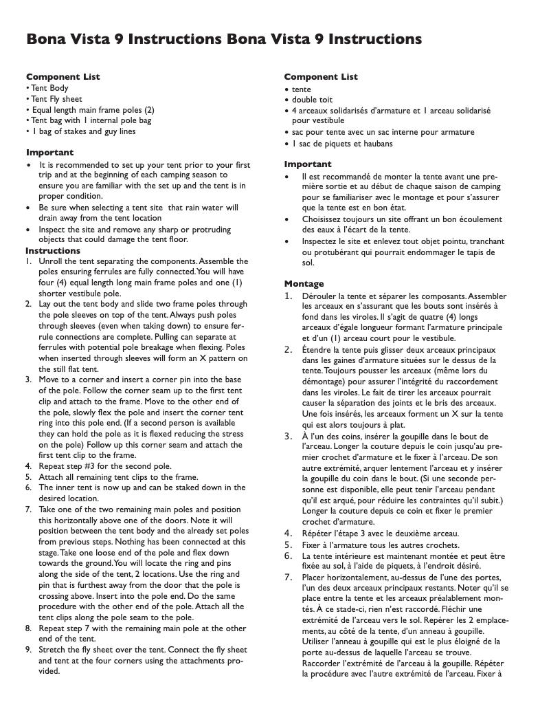 Imagen de la primera página del manual del dispositivo Bonavista 100