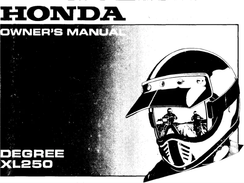 Página nº 1 - Manual de usuario Honda Degree XL250 (1995)