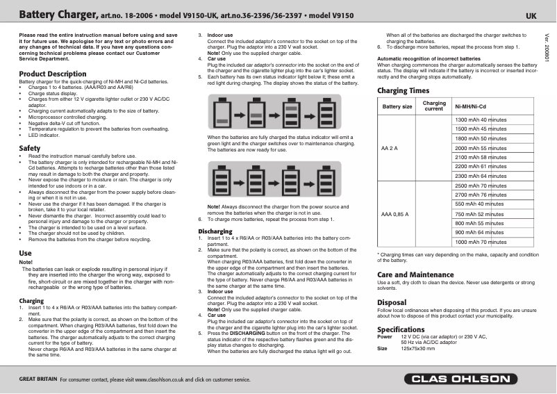 Página nº 1 - Manual de usuario Vanson V9150