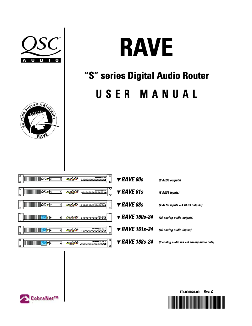 Imagen de la primera página del manual del dispositivo RAVE 161s-24