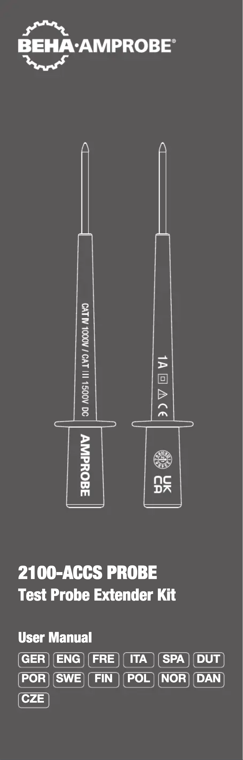 Página 1 del manual Manual de usuario Beha-Amprobe 2100-ACCS Probe