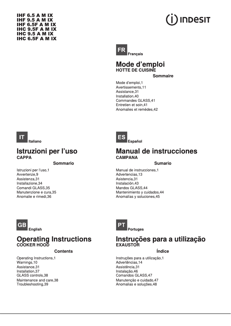 Página 1 del manual Manual de usuario Indesit IHF 6.5 A M IX