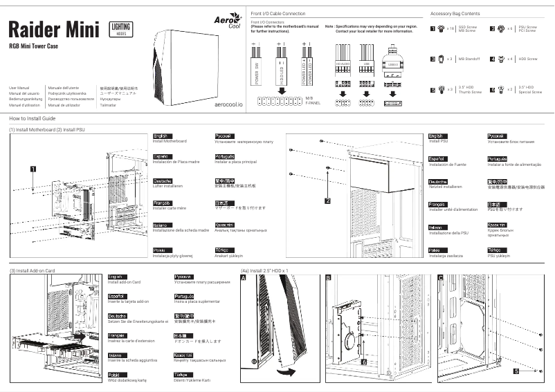 Imagen de la primera página del manual del dispositivo Raider Mini