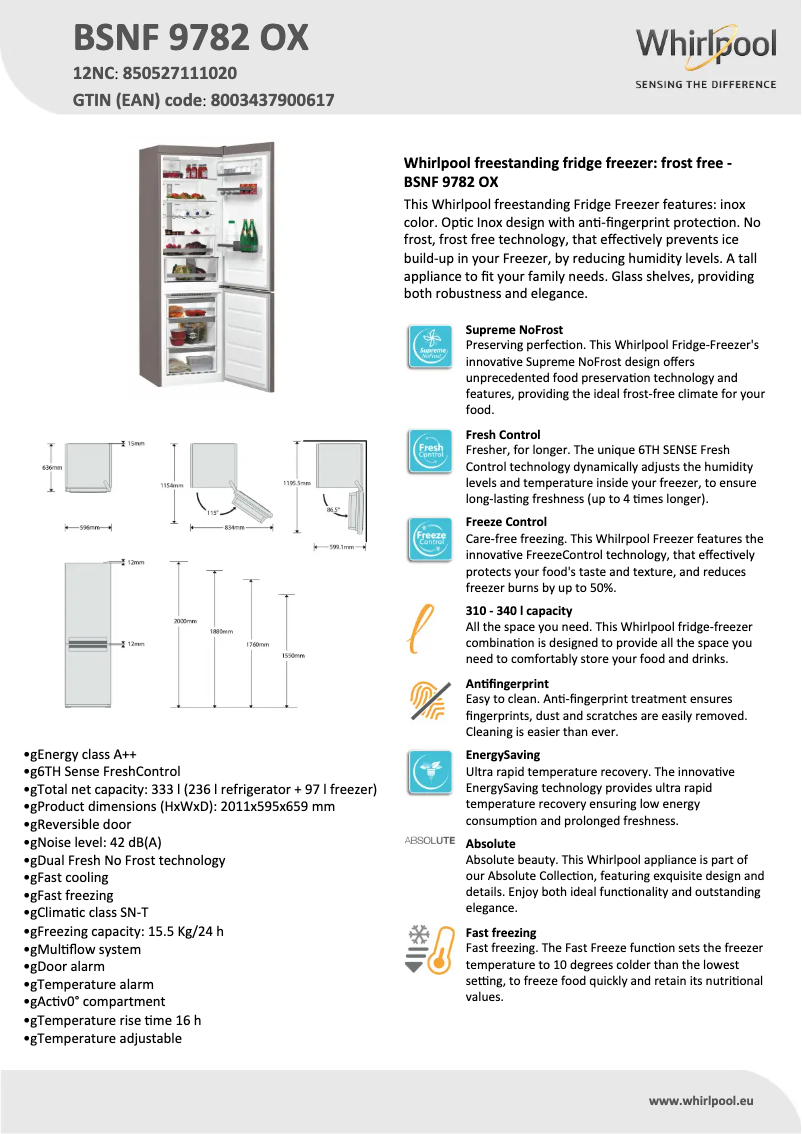 Imagen de la primera página del manual del dispositivo BSNF 9782 OX