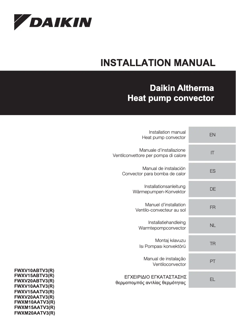 Imagen de la primera página del manual del dispositivo FWXV10ABTV3