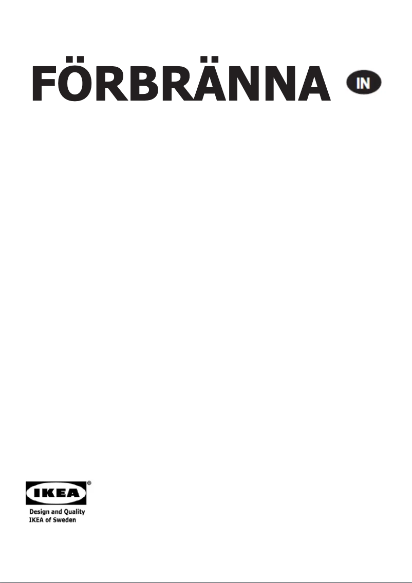 Página 1 del manual Manual de usuario Ikea FÖRBRÄNNA 904.612.66