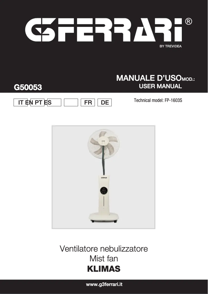 Página 1 del manual Manual de usuario G3 Ferrari Klimas G50053