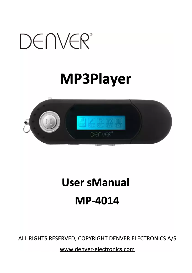 Imagen de la primera página del manual del dispositivo MP-4014