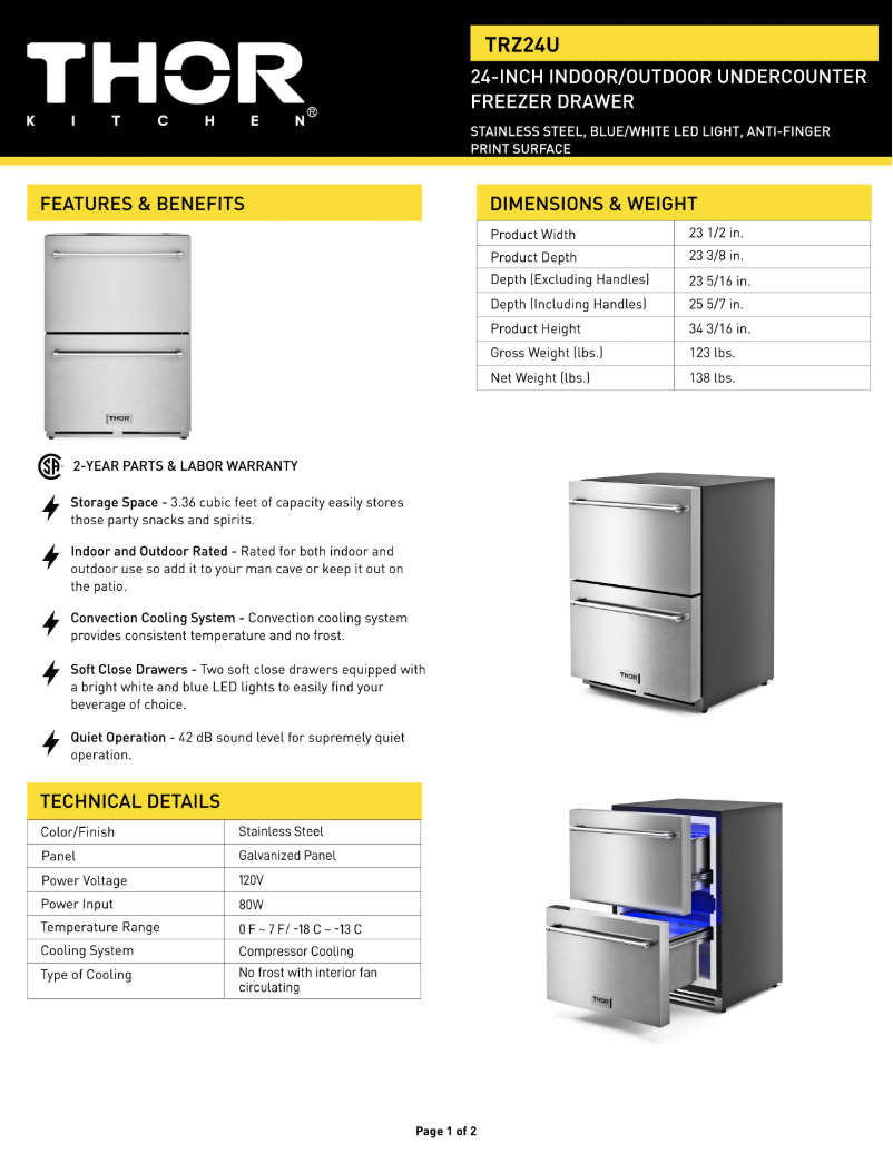 Imagen de la primera página del manual del dispositivo TRZ24U