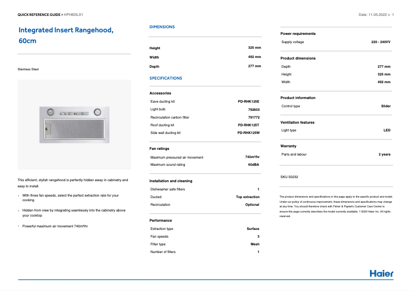 Página 1 del manual Manual de usuario Haier HPH60ILX1