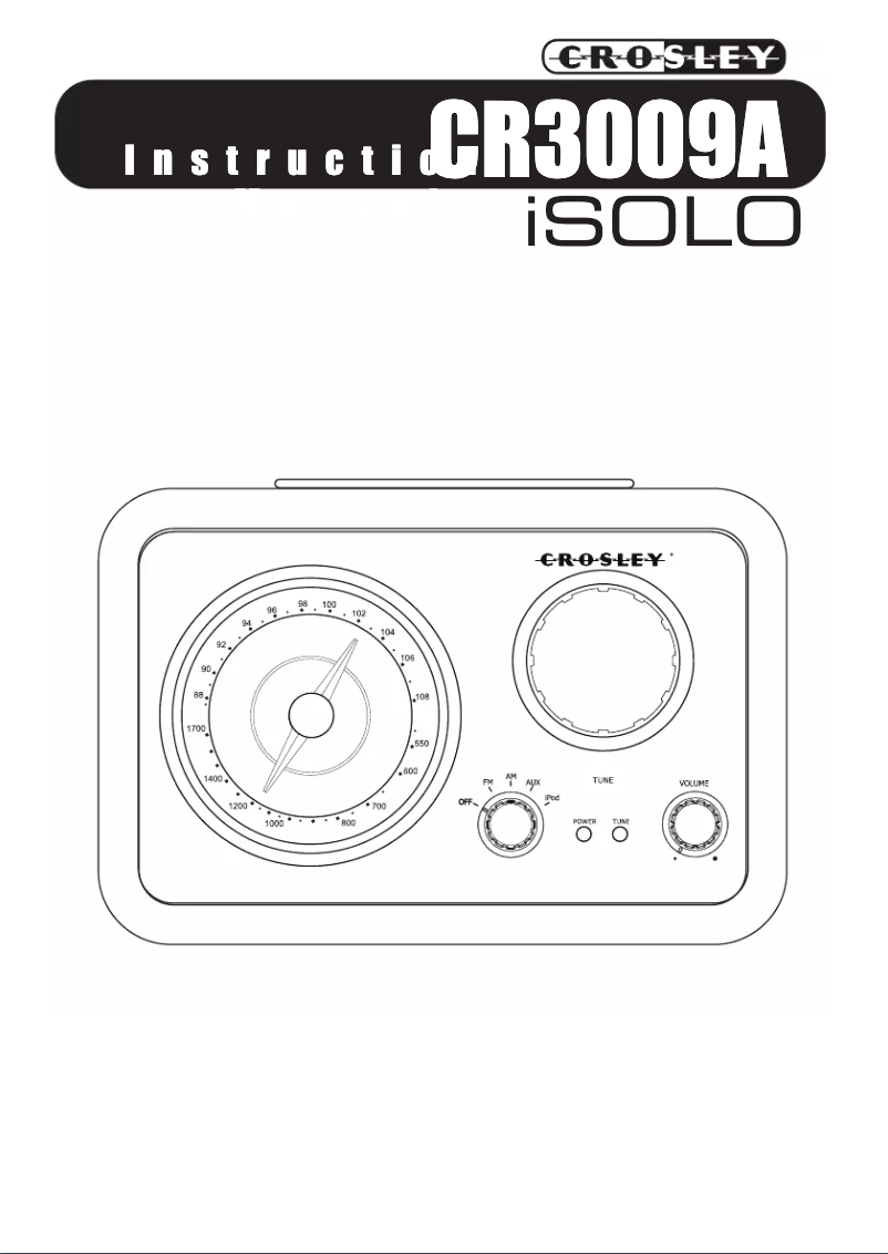 Página nº 1 - Manual de usuario Crosley iSolo CR3009A