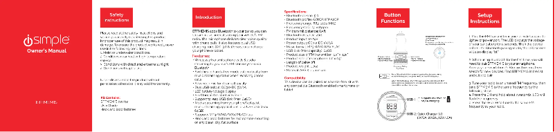 Imagen de la primera página del manual del dispositivo BTFMEMIS