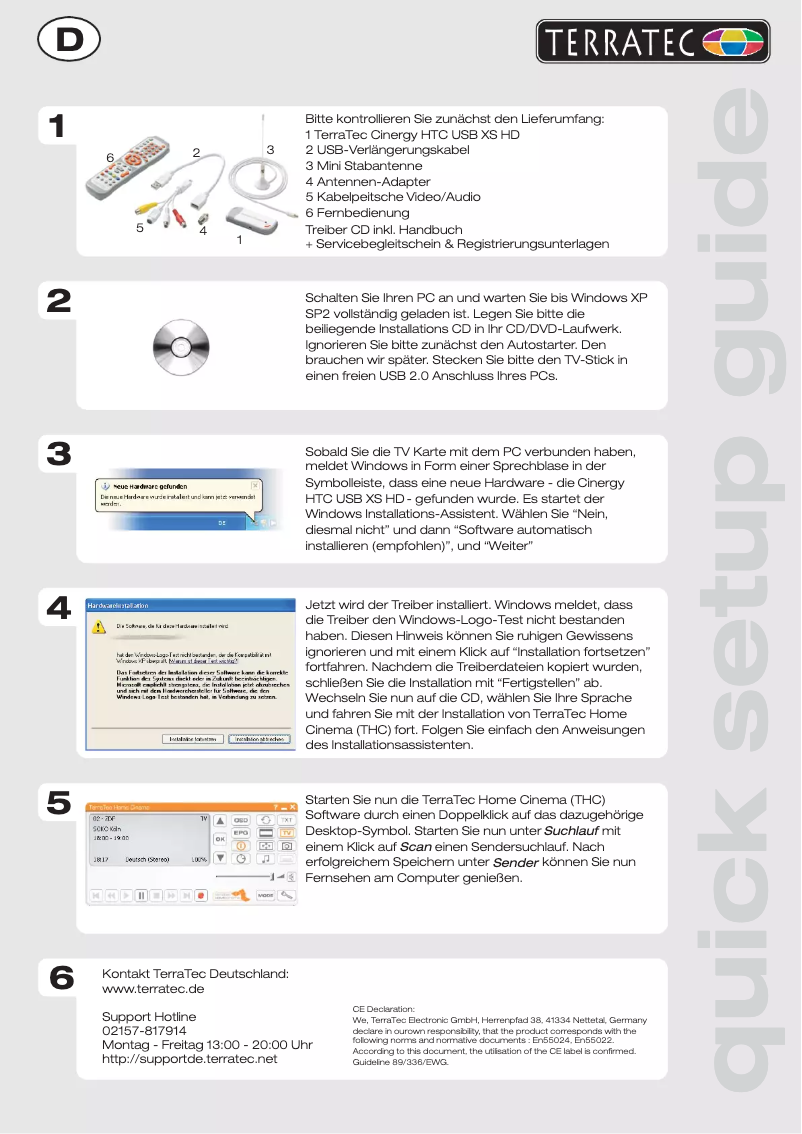 Imagen de la primera página del manual del dispositivo Cinergy HTC USB XS HD