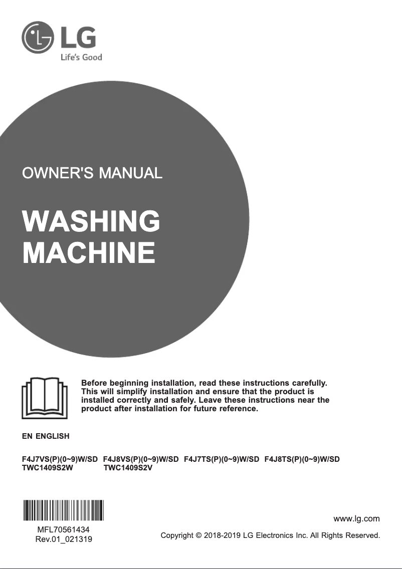Página nº 1 - Manual de usuario LG TWC1409S2V