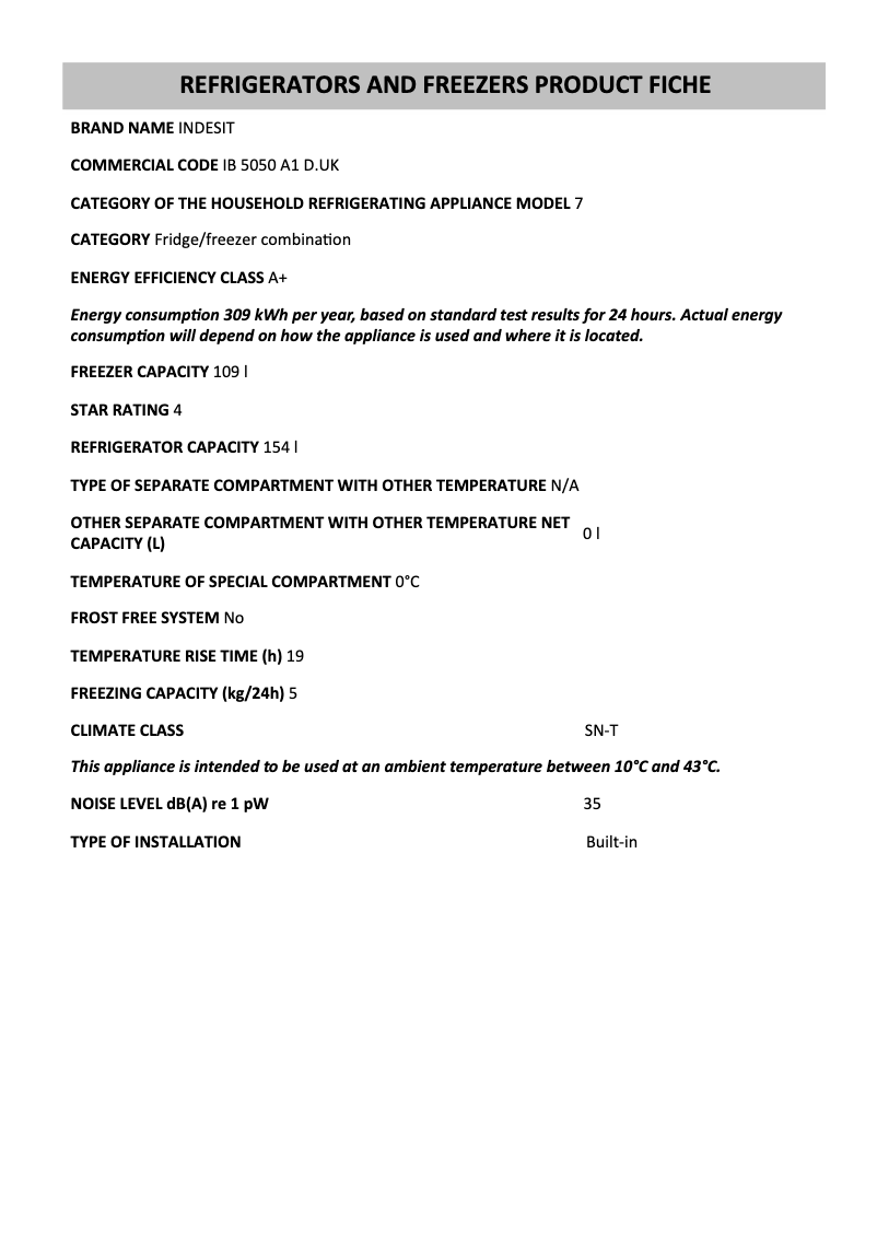 Imagen de la primera página del manual del dispositivo IB 5050 A1 D.UK