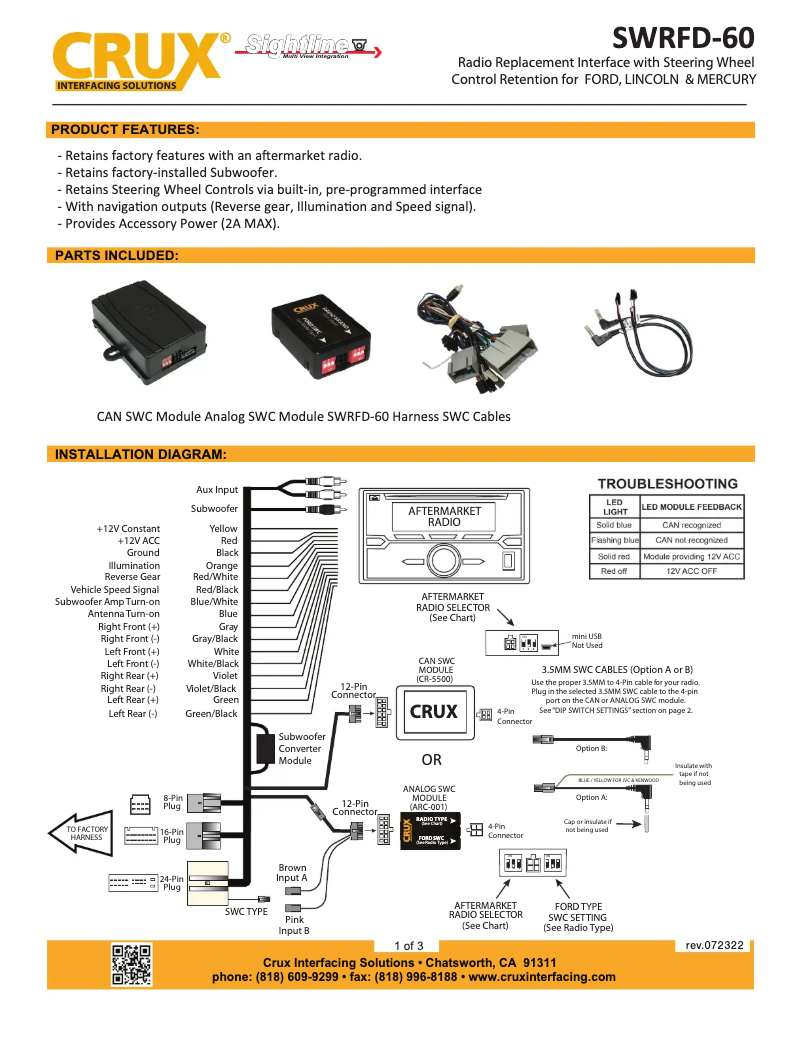 Imagen de la primera página del manual del dispositivo SWRFD-60