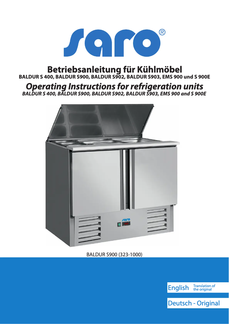 Imagen de la primera página del manual del dispositivo BALDUR S 400 323-1501