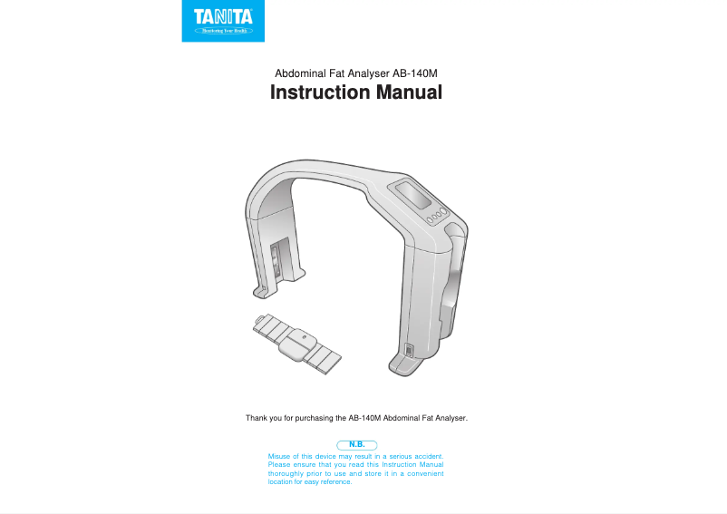 Imagen de la primera página del manual del dispositivo AB-140M