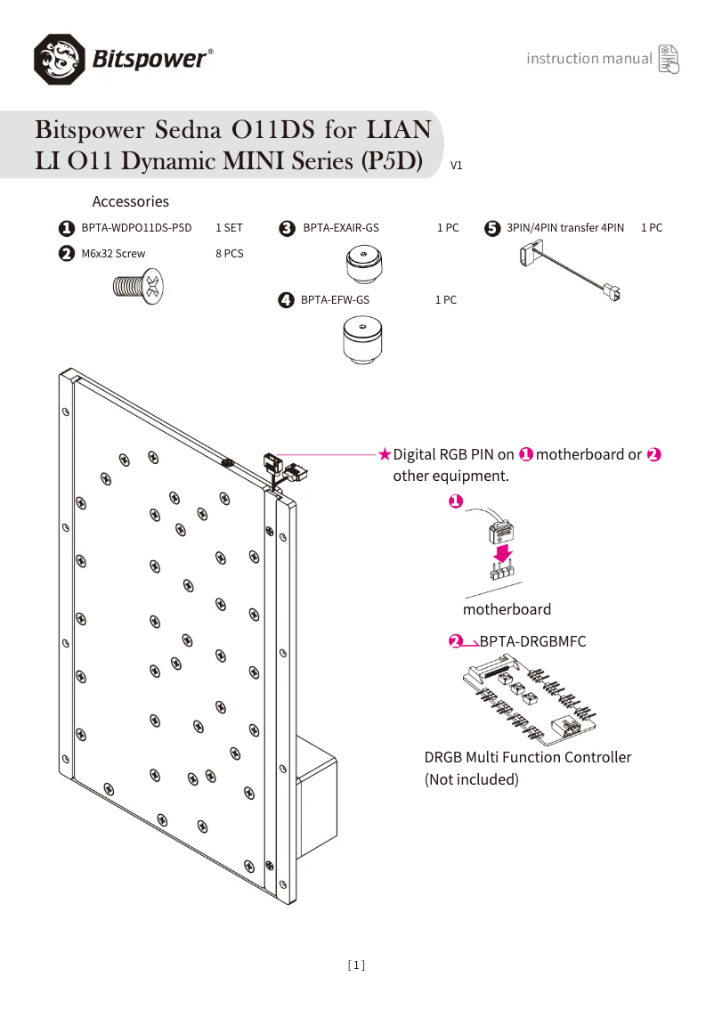 Imagen de la primera página del manual del dispositivo BPTA-WDPO11DS-P5D