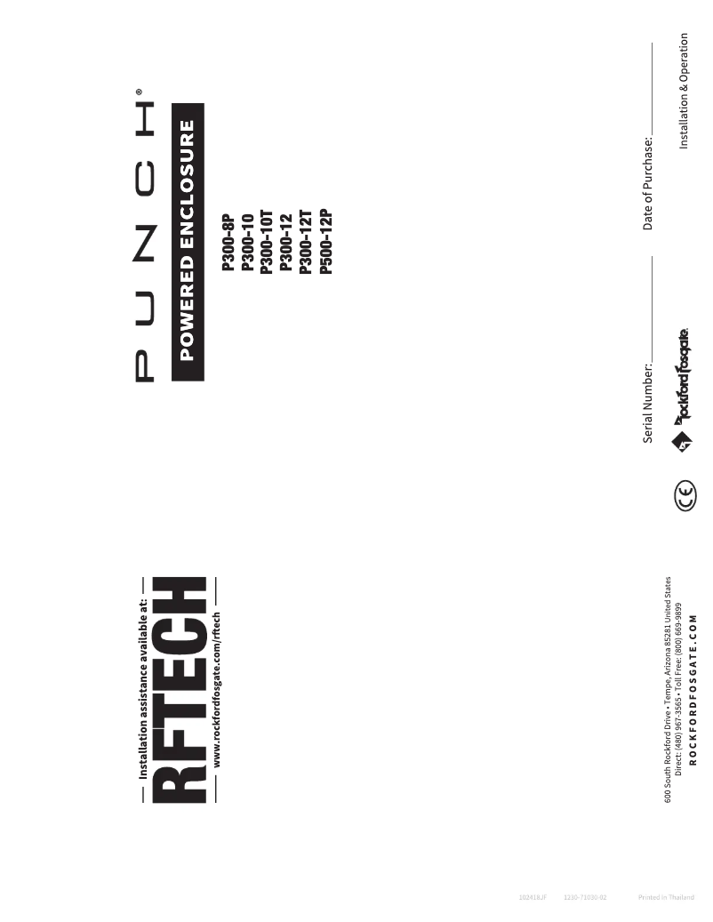 Página 1 del manual Manual de usuario Rockford Fosgate Punch P300-10T