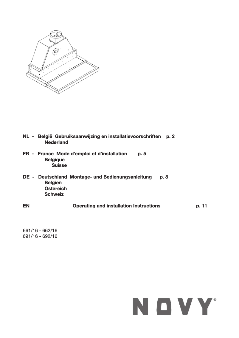 Página 1 del manual Manual de usuario Novy 692