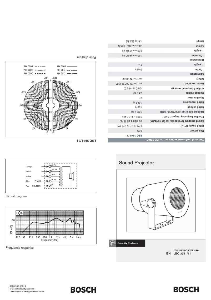 Imagen de la primera página del manual del dispositivo LBC 3941/11