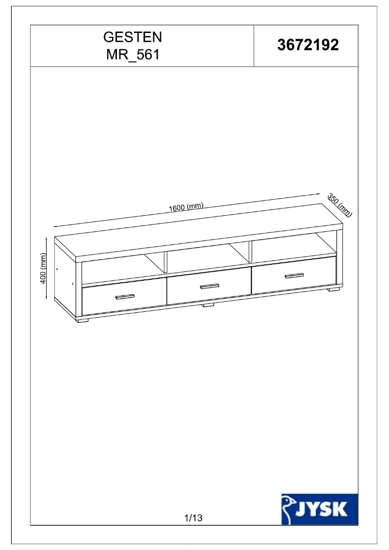 Página nº 1 - Manual de usuario JYSK Gesten