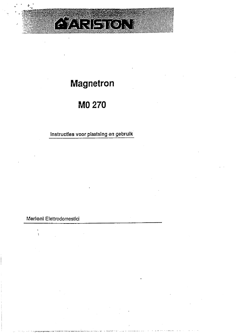 Imagen de la primera página del manual del dispositivo MO 270