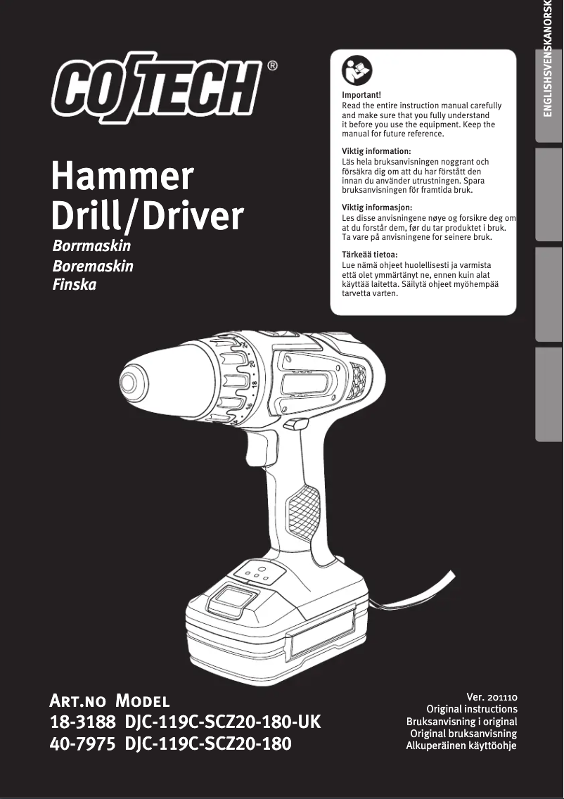 Página 1 del manual Manual de usuario Cotech DJC-119C-SCZ20-180