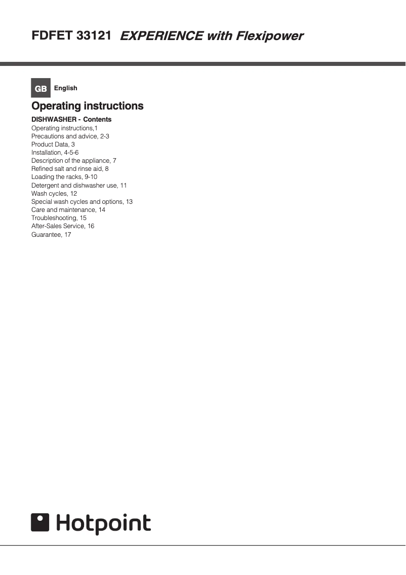 Página 1 del manual Manual de usuario Hotpoint FDFET 33121 P Ecotech