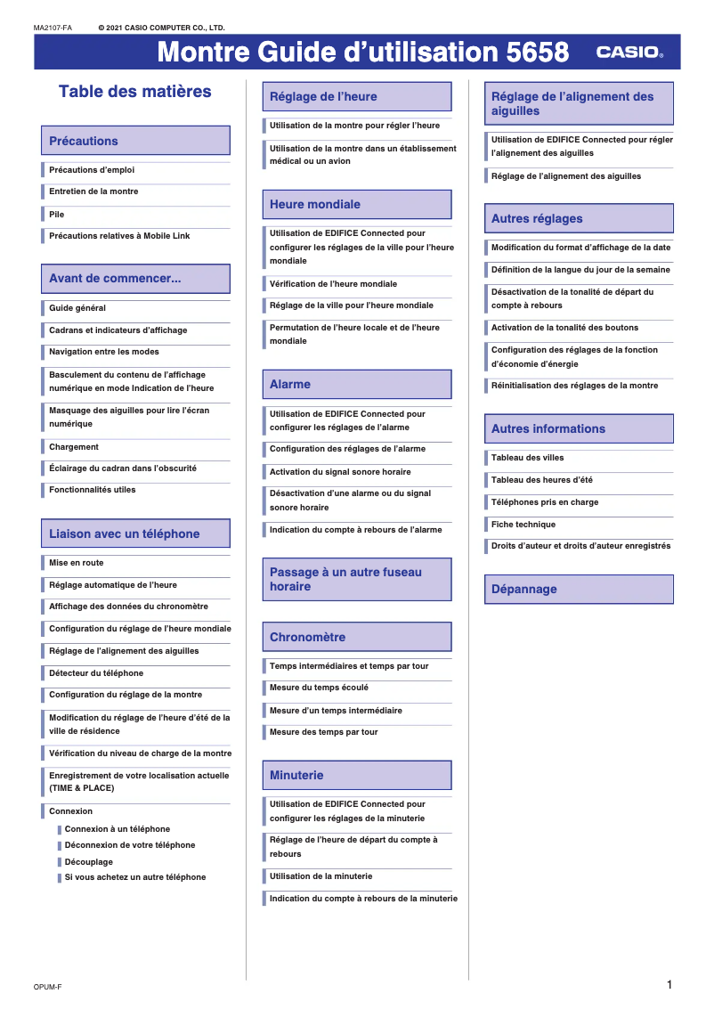 Página 1 del manual Manual de usuario Casio Edifice BCE-S100