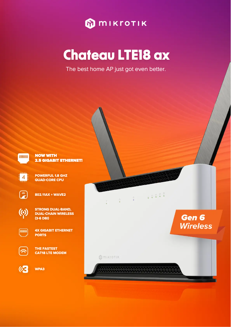 Imagen de la primera página del manual del dispositivo Chateau LTE18 ax