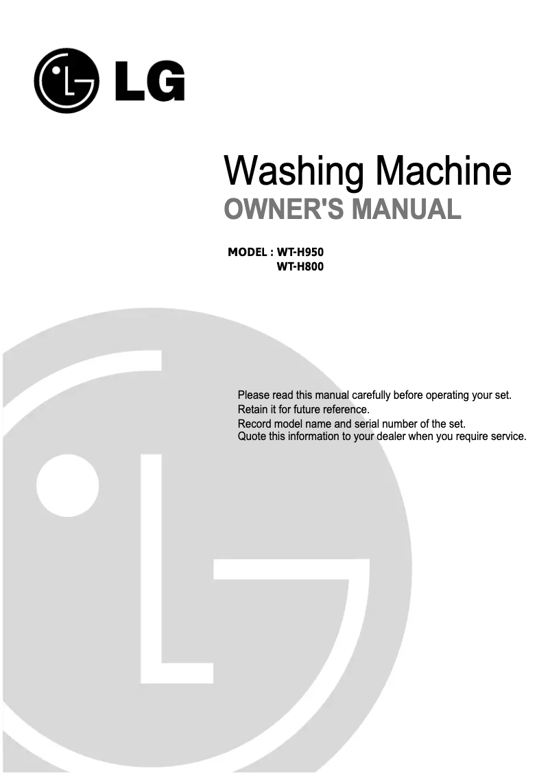 Imagen de la primera página del manual del dispositivo WT-H950