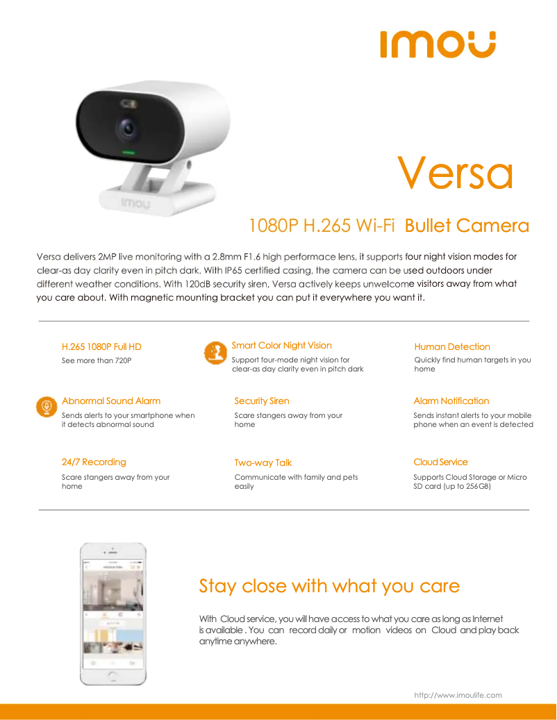 Imagen de la primera página del manual del dispositivo Versa