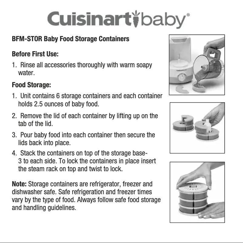 Página 1 del manual Manual de usuario Cuisinart Baby BFM-STOR