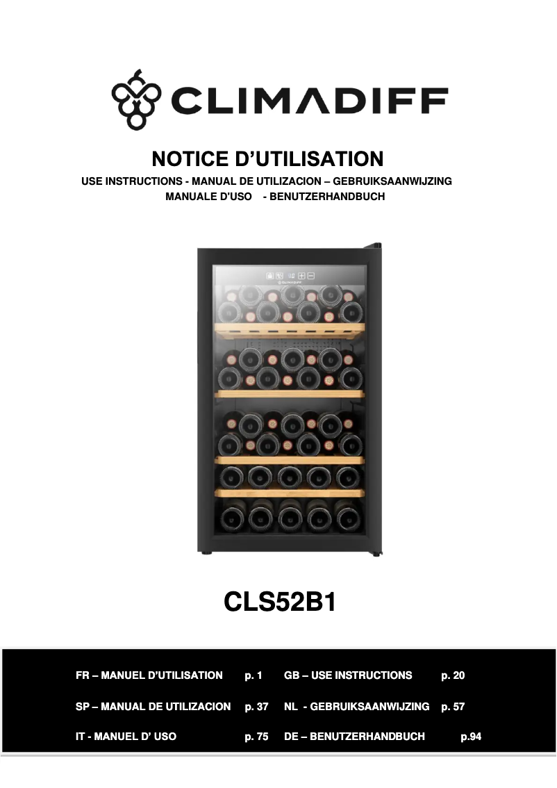 Página 1 del manual Manual de usuario Climadiff CLS52B1